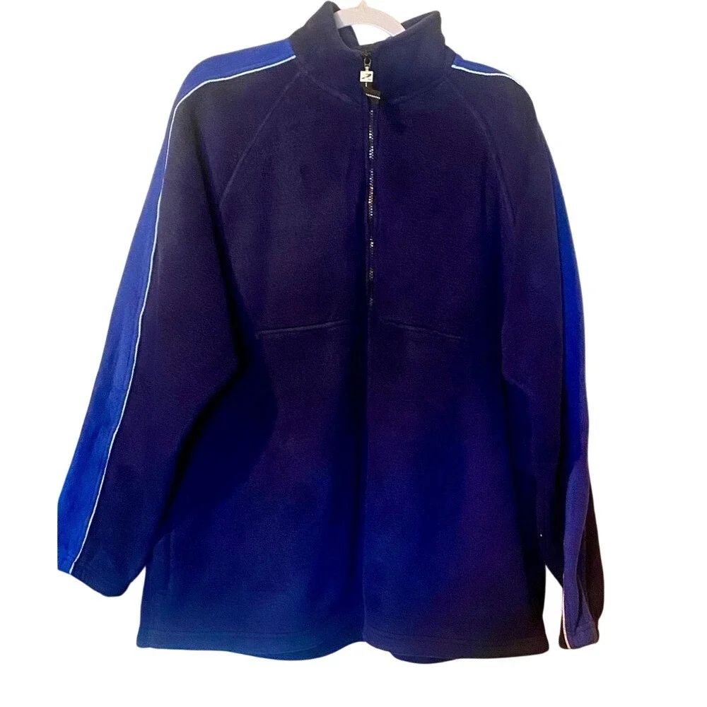 Vintage Prospirit Blue Zip Up Fleece Pullover Jacket Coat